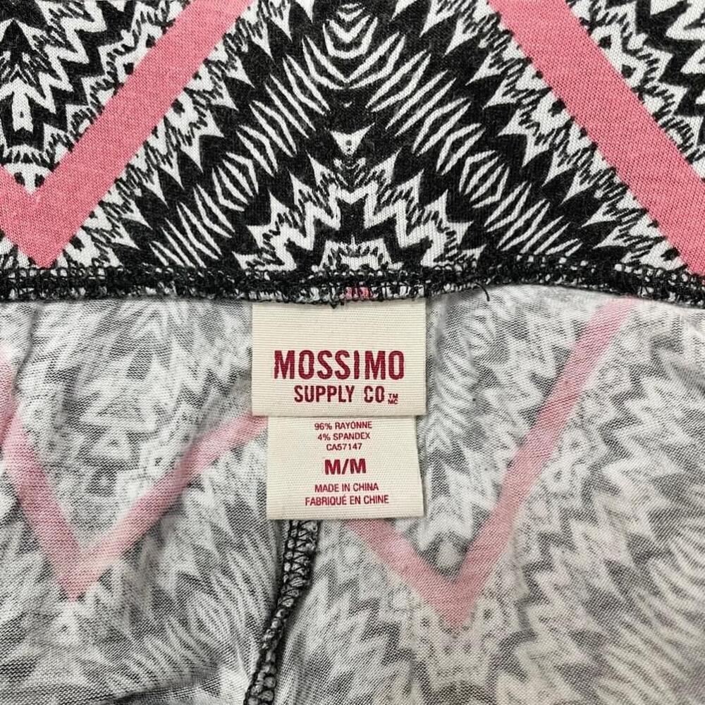 Mossimo Supply Co Palazzo Pants Medium Pink Black Chevron - Picture 5 of 9